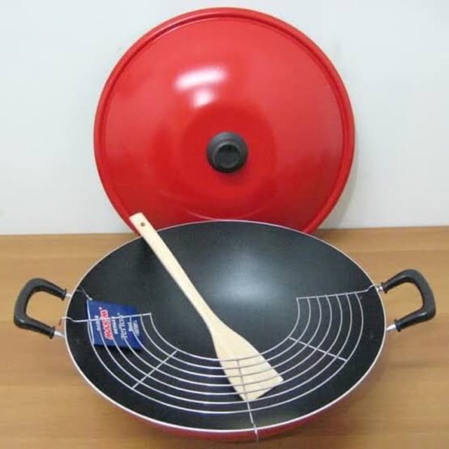 MAXIM CHEF WOK WAJAN / KUALI TEFLON ANTI LENGKET 40 CM MURAH ASLI