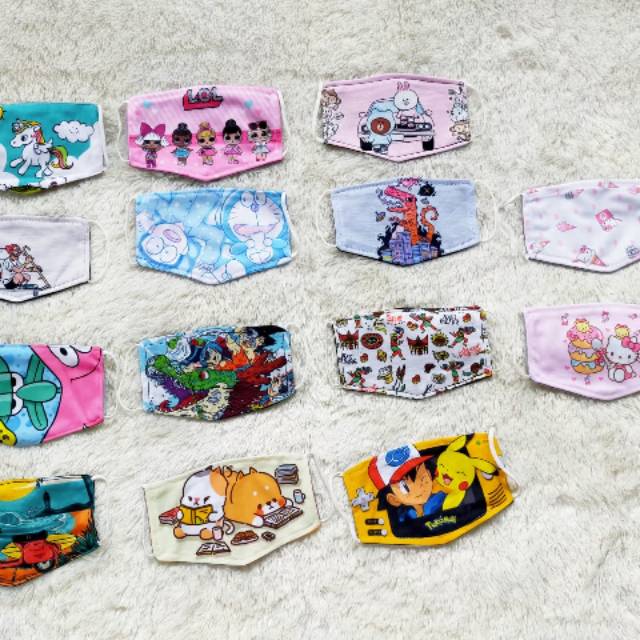 Masker Motif Kartun Anak