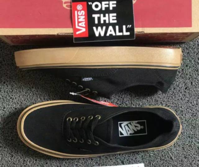 SEPATU43 VANS AUTHENTIC FULL BLACK HITAM POLOS WHITE PUTIH OLDSKOOL ERA