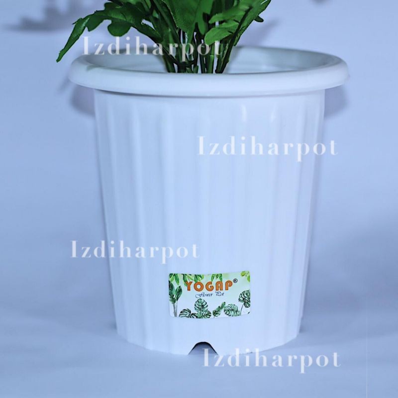 pot bunga tanaman tinggi yogap YPT 19 putih - bahan tebal