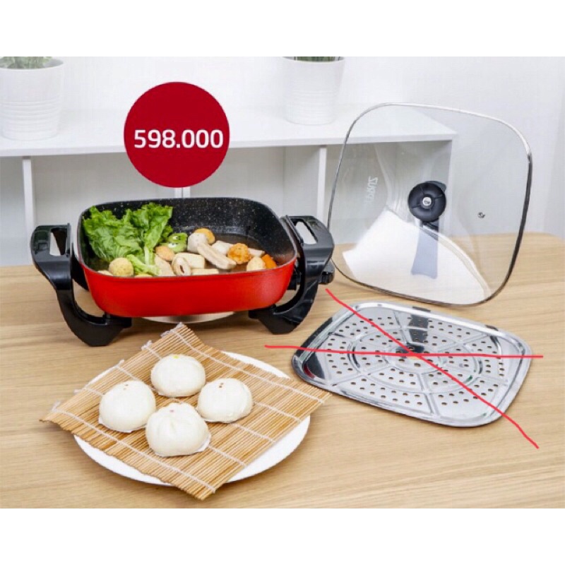Electric Multicooker | Panci HotPot 2 in 1 Electric | Panci Steamboat listrik