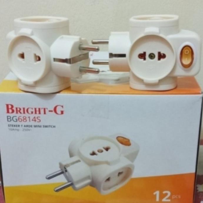 Steker T Arde + Saklar 4 Lubang BRIGHT-G