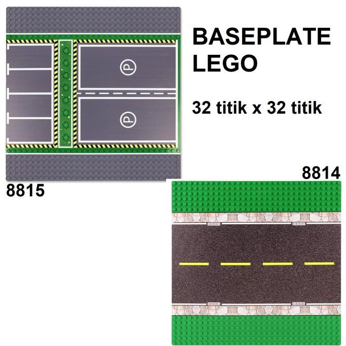 32x32 Baseplate Parkiran Jalanan Rumput Jalan Parkir Alas Brick Model
