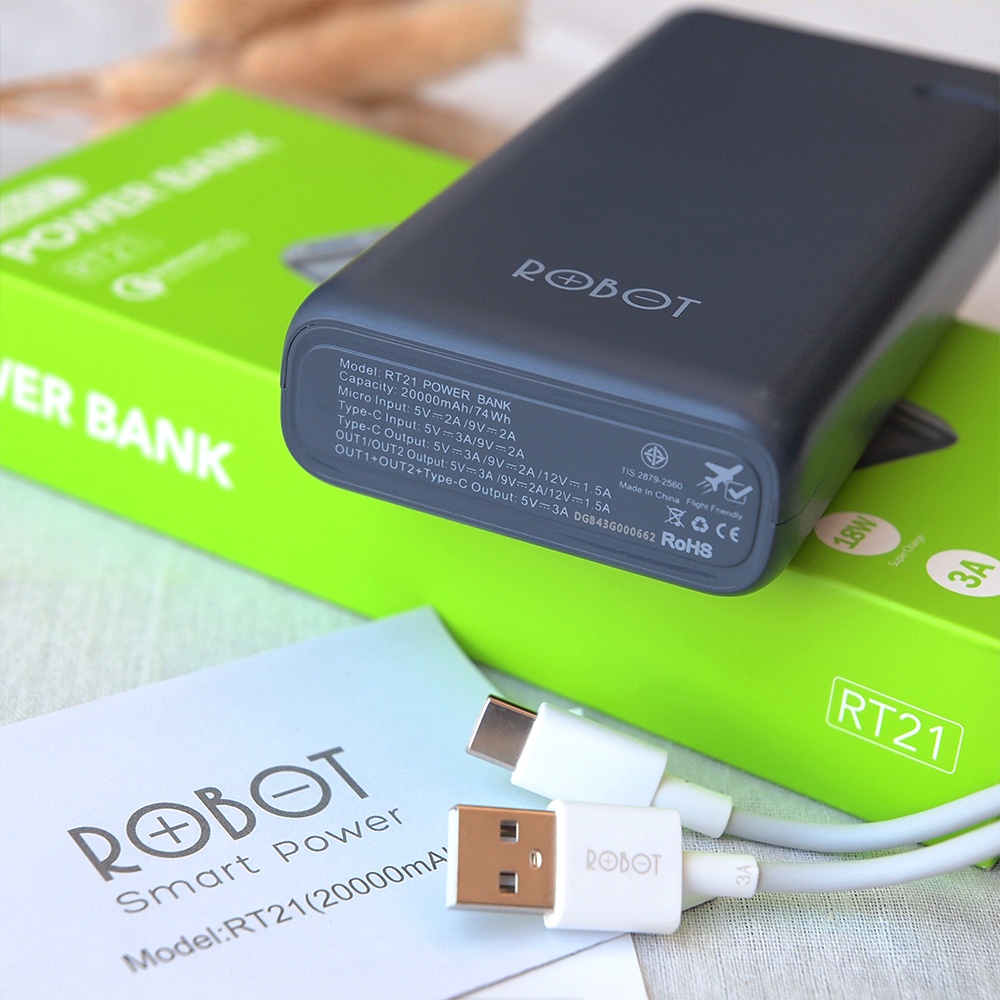 POWERBANK ROBOT 20000 MAH  POWERBANK ROBOT RT-21 20000 mAh POWERBANK Quick Charger 3.0 POWERBANK RT2