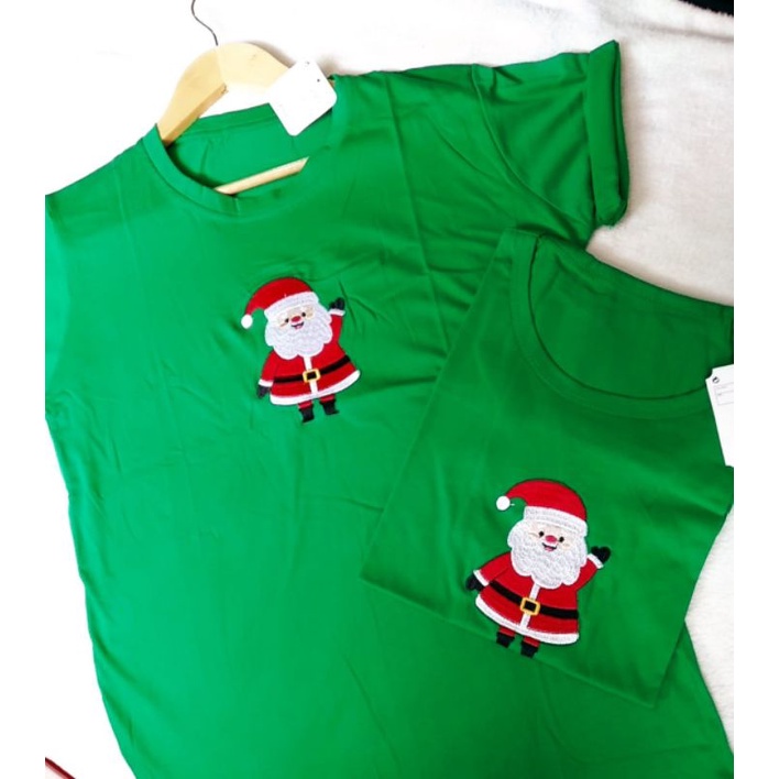 Kaos combed natal Christmas santa bordir