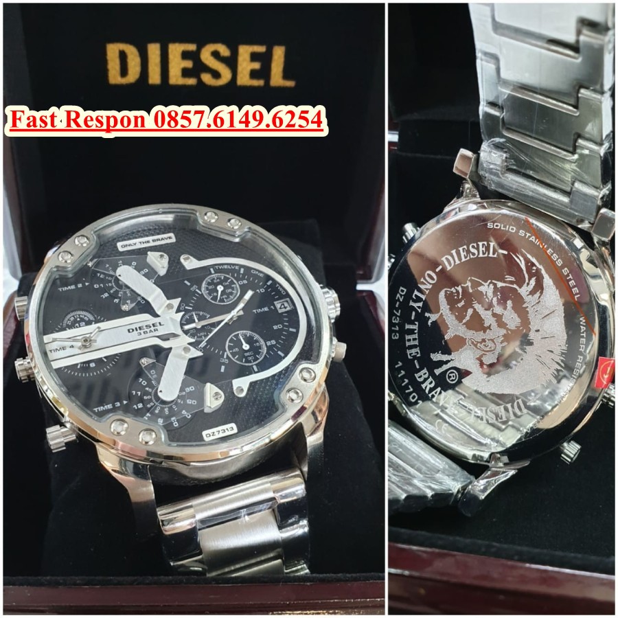 Hot Sale Jam Tangan Diesel Four Time Black SIlver Garansi 1th