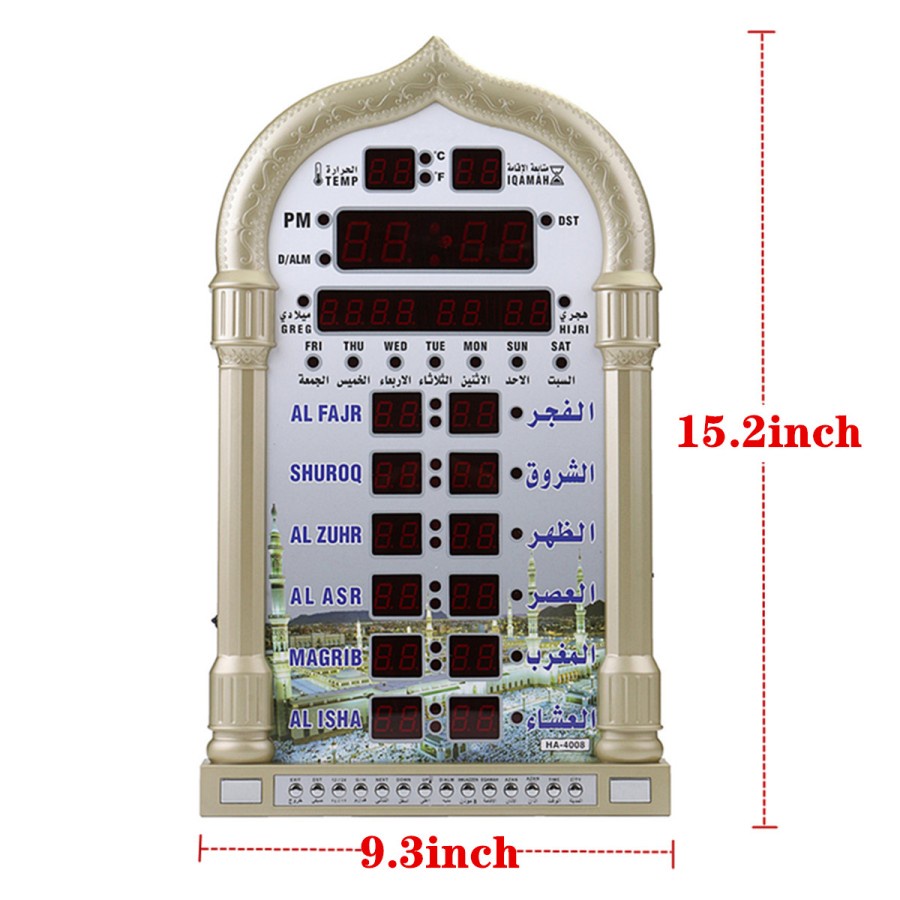 Jam Dinding Digital Masjid Otomatis Adzan Dan Iqomah [ Sudah Termasuk Remote ]