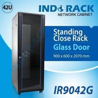 Indorack IR9042G Standing Close Rack 19&quot; 42U Glass Door Depth 900mm STANDING CLOSE RACK 42U