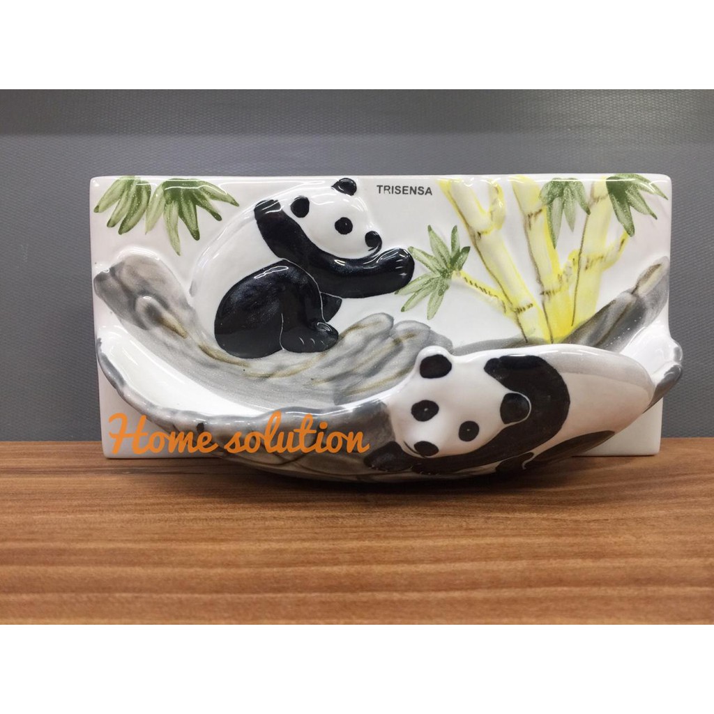 Tempat Sabun Keramik PANDA / Tempat Sabun Keramik Tempel Tanam Tembok TRISENSA