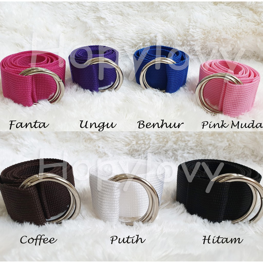 HOPYLOVY - Ikat Pinggang Wanita Colorful Ring Belt Warna Warni (SIZE BESAR PREMIUM)
