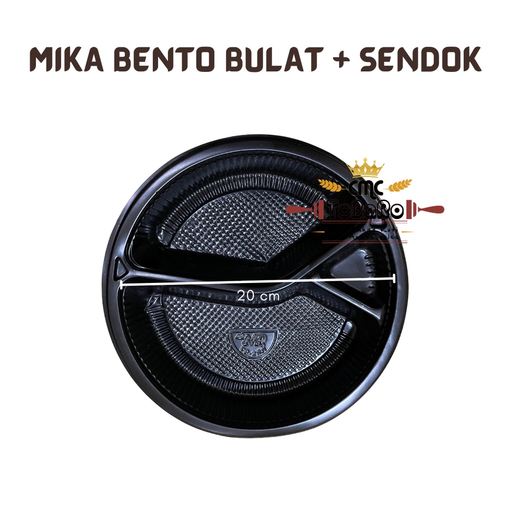 Mika Bento Bulat + Sendok | Wadah Mika | Tempat Bento Pack5