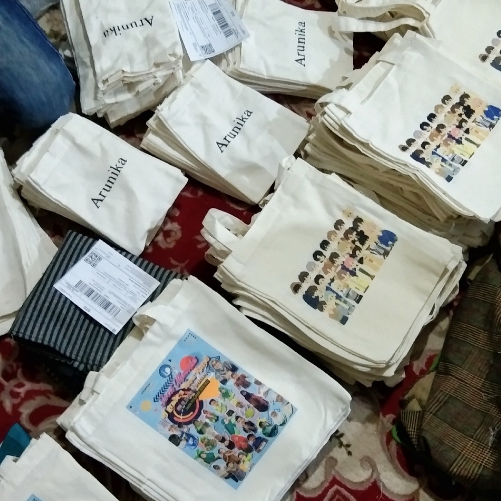 TOTEBAG BLACU CUSTOM SABLON DAN TOTE BAG CUSTOM UKURAN BISA POLOS ATAU SABLON  TT 026 b