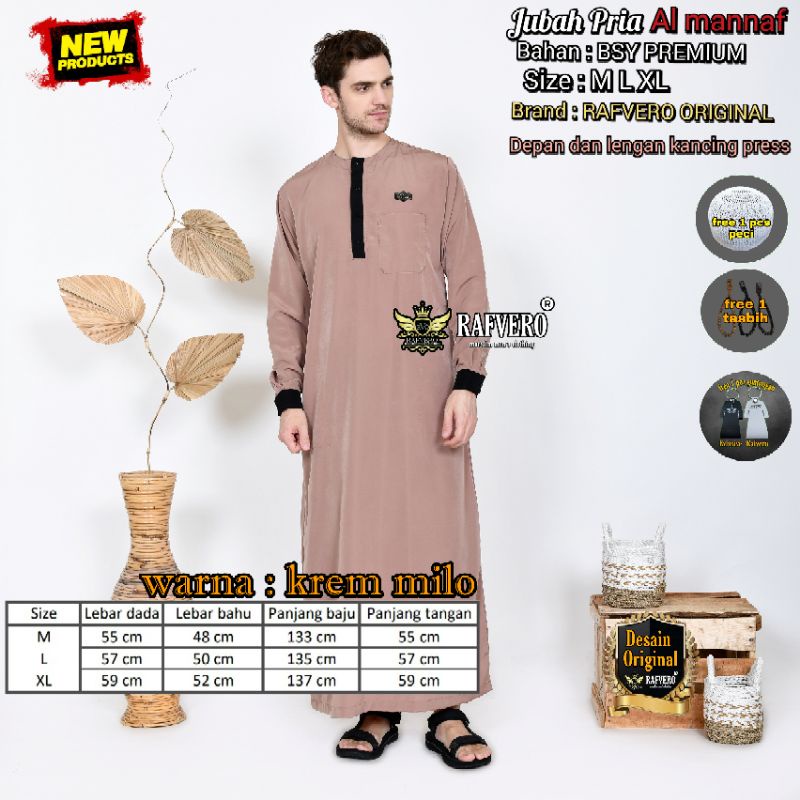 Jubah Pria - Jubah Pria Al Mannaf ORIGINAL RAFVERO - Jubah Pria Terbaru