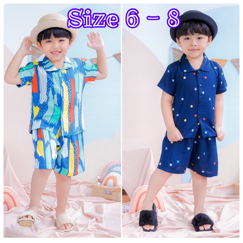 Kalea Set Setelan Rayon Kancing Anak Murah Junior Neeca Kiddos Size 6-10 Tahun