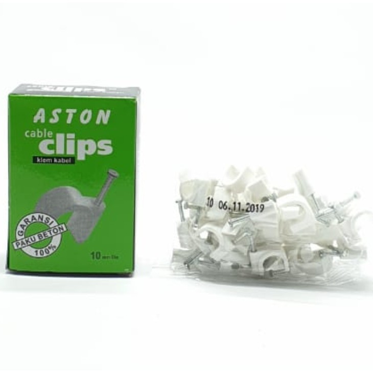 Aston 10mm Klem Kabel Paku Beton Garansi 100% 50 Pcs