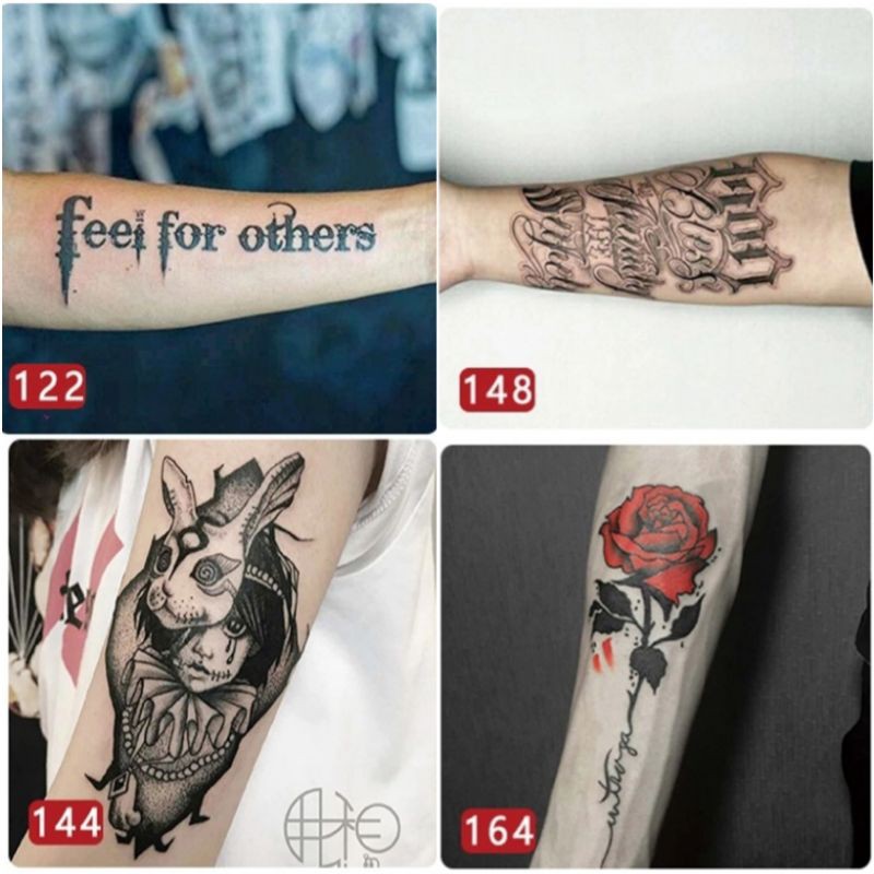 16 Different Styles of Temporary Tattoo Stickers Body Art