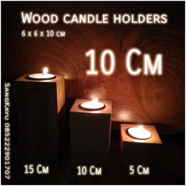 Tea lights candle holders 10 cm tempat lilin aroma terapi kayu led