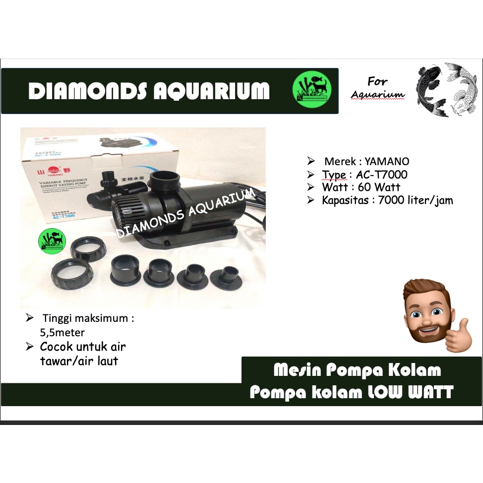 yamano AC-T7000 act 7000 act7000 submersible pump / pompa celup kolam