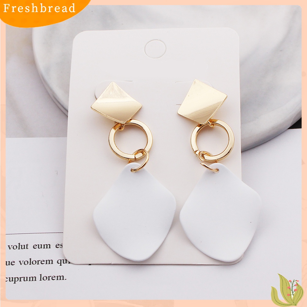 Fresh| 2 Pasang Anting Stud Bentuk Persegi Geometris Untuk Wanita