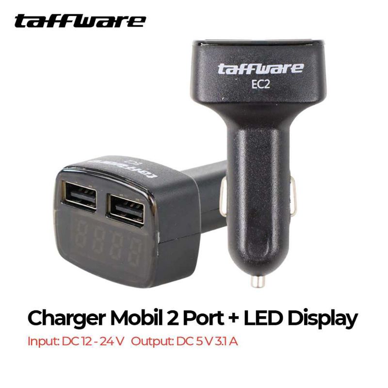 Car Charger mobil motor Dual USB with LED Display