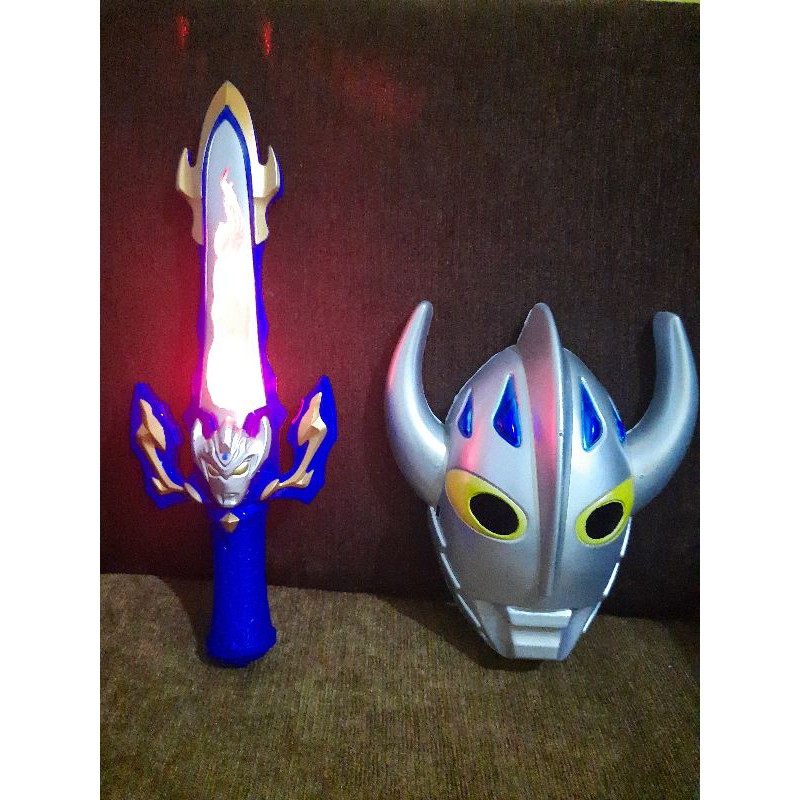 mainan pedang senjata ultraman & topeng ultraman taro