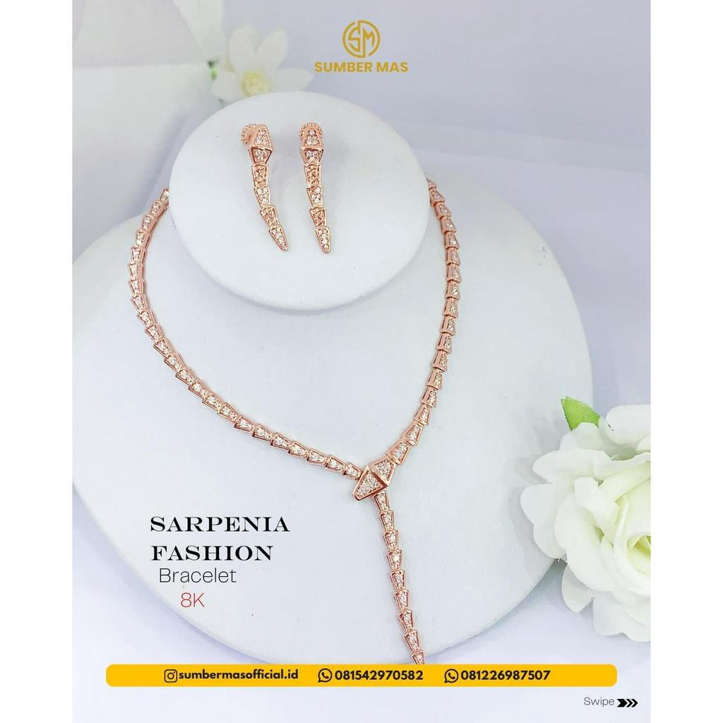 SARPENIA FASHION BRACELET AND EARRINGS 8K - SUMBER MAS