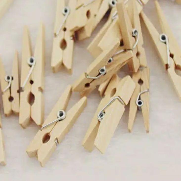 Wooden Clip Mini Per Pcs Penjepit Foto Polaroid Bahan Kayu Polos Dekorasi Murah