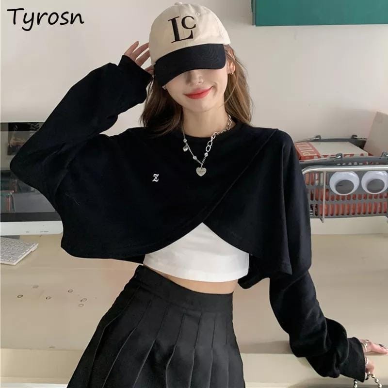 Z Sling Croope Sweater Fashion Wanita | Sweater Crop Oversize Wanita Korean Style