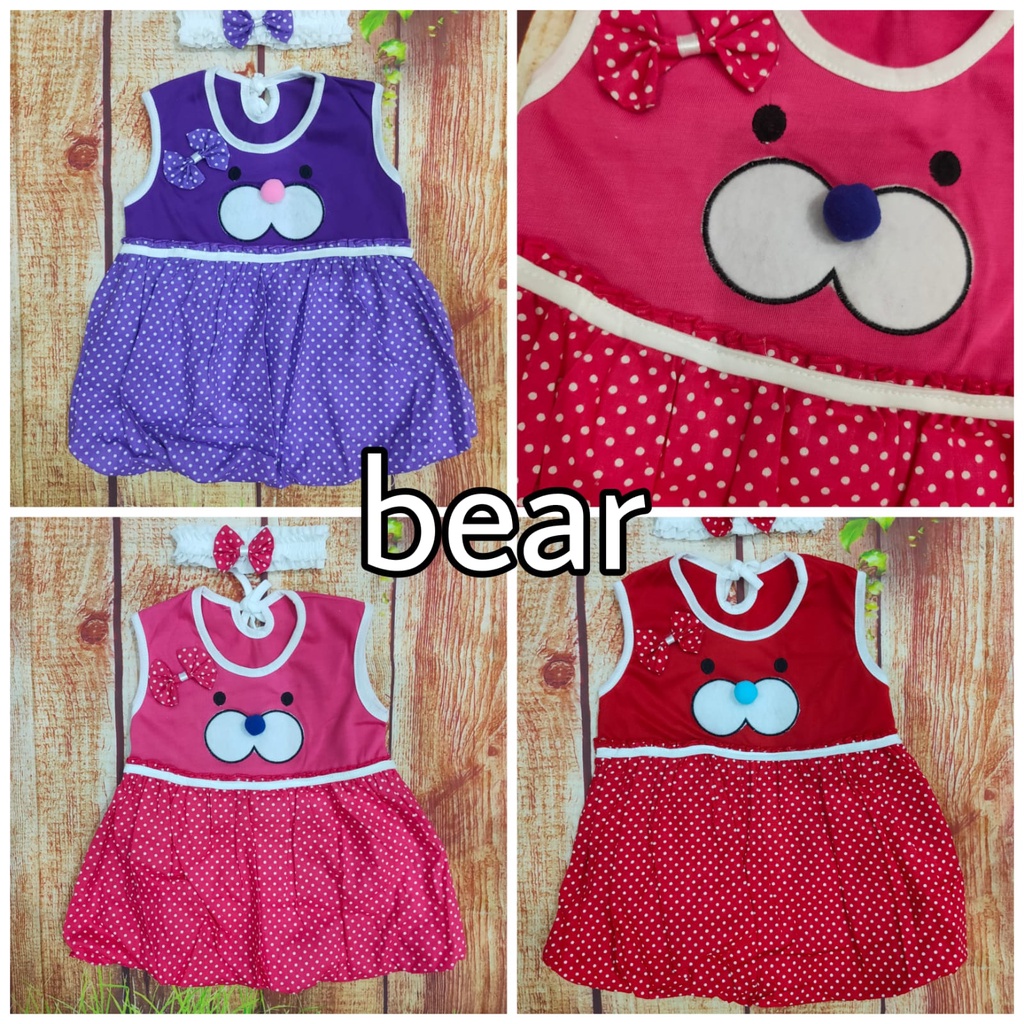 Two Mix Baju Bayi Murah Dress Bayi Free Bando 3 - 9 Bulan dj761-2