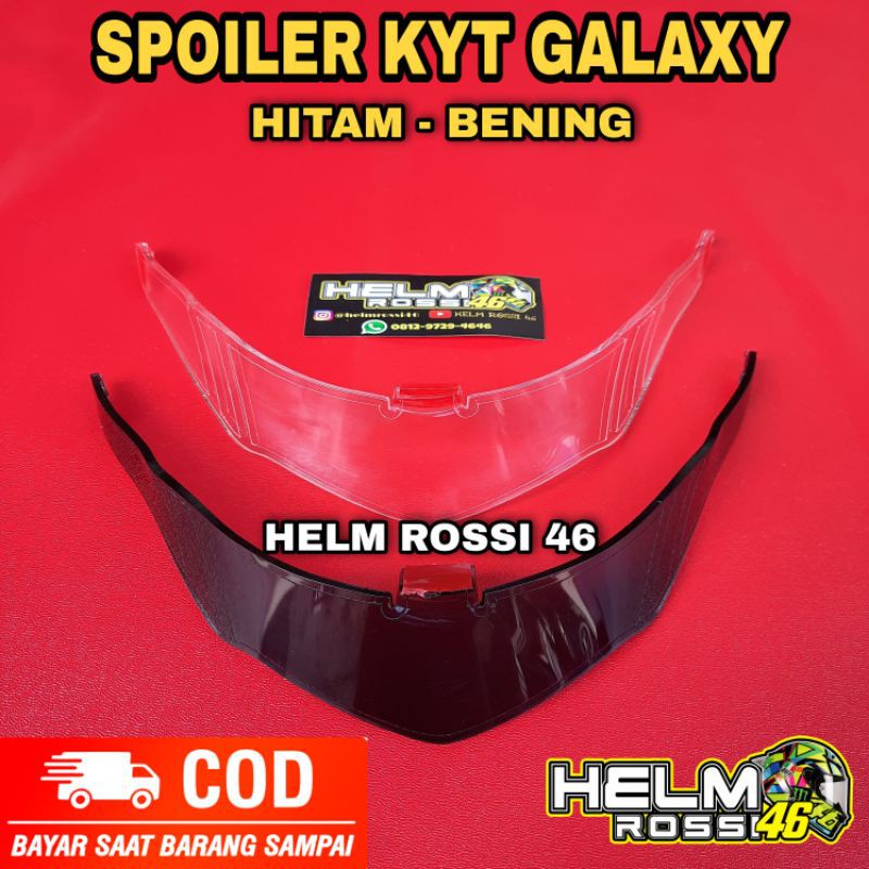 SPOILER KYT GALAXY SLIDE - winglet KYT GALAXY hitam dan bening