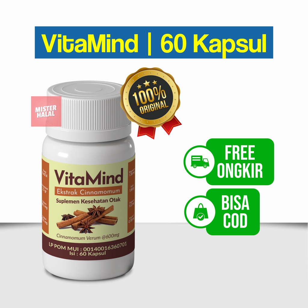 VITAMIND Solusi Masalah Otak, Kejang Kejang, Nutrisi Kecerdasan Otak Anak Obat Pertumbuhan Dan Daya Ingat Otak Anak Anak Remaja Dewasa Obat Herbal