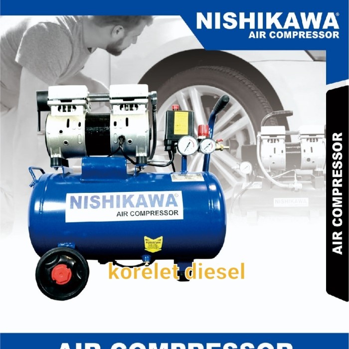 Kompresor Angin Listrik Oilles NISHIKAWA 7525E 25L 1hp Tanpa Oli