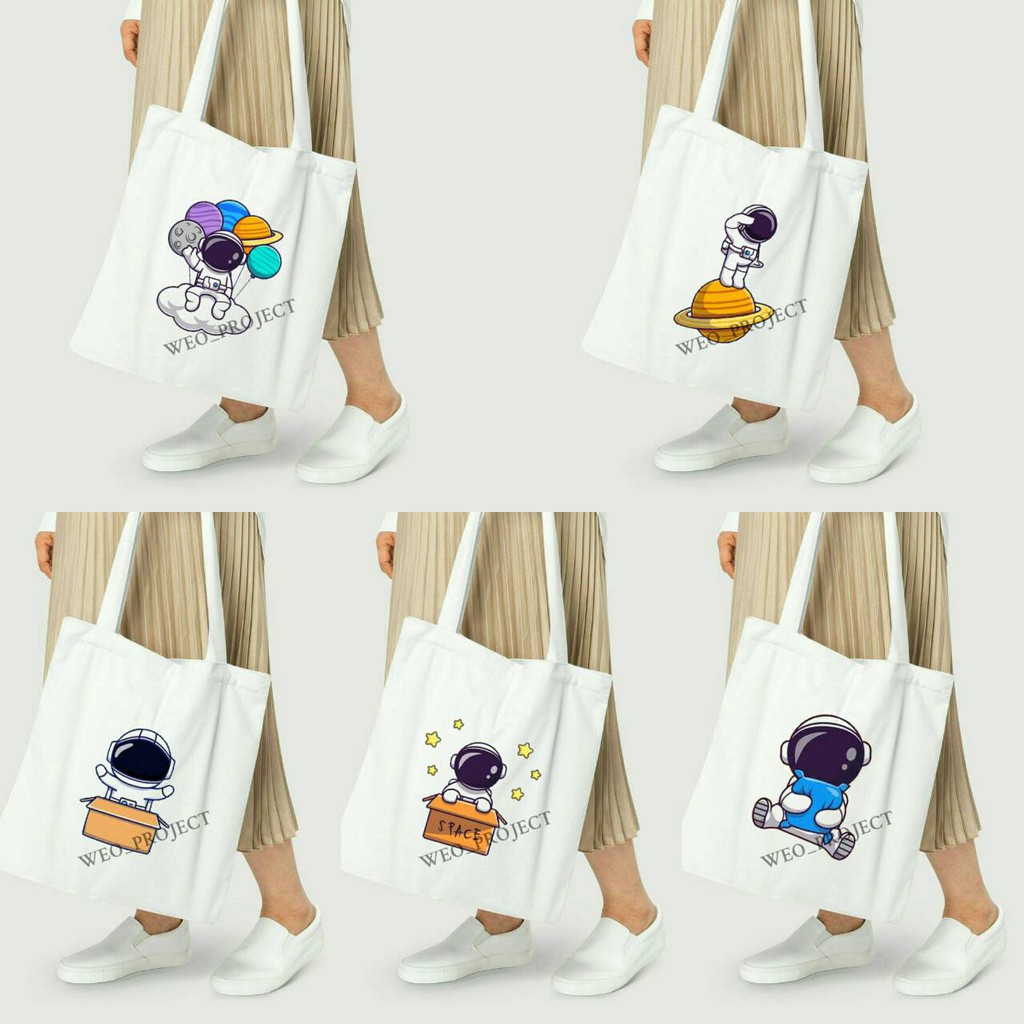 TOTE BAG KANVAS MURAH / TOTE BAG WANITA / TOTE BAG MOTIF ASTRONOT PART 1