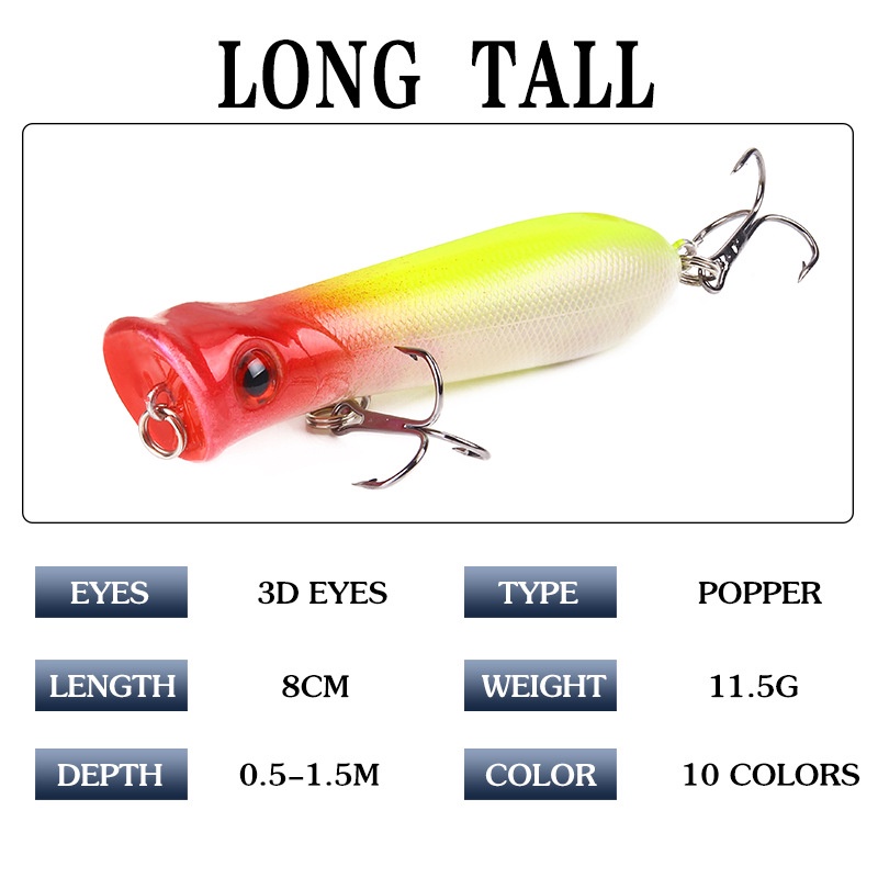 POPPER FISHING LURE 11.5G (8CM) HIGH QUALITY PRODUK