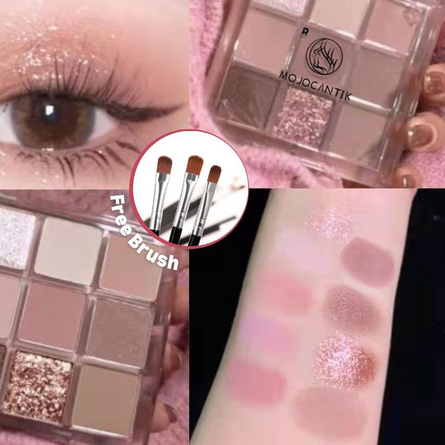 【Penjualan Terbaik】 Mojocantik Eyeshadow Korean Pallete 9 Warna Pigmented Longlasting Eyeshadow prod