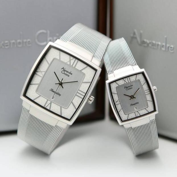 Jam Tangan Couple Alexandre Christie 8329Md/Ld Putih Silver Avenue.Centre