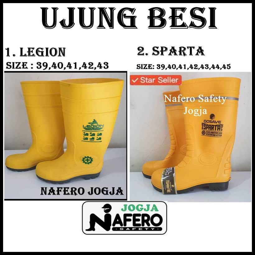  SEPATU  BOOTS  KARET  SAFETY UJUNG BESI GOSAVE STEEL TOE 