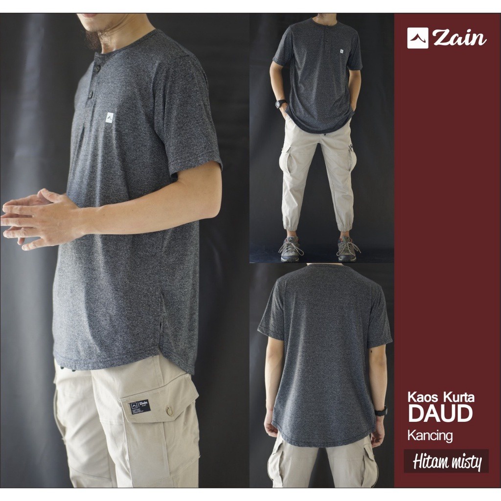 Kaos Kurta Daud Kancing Bahan Katun Siro By Zain Sirwal