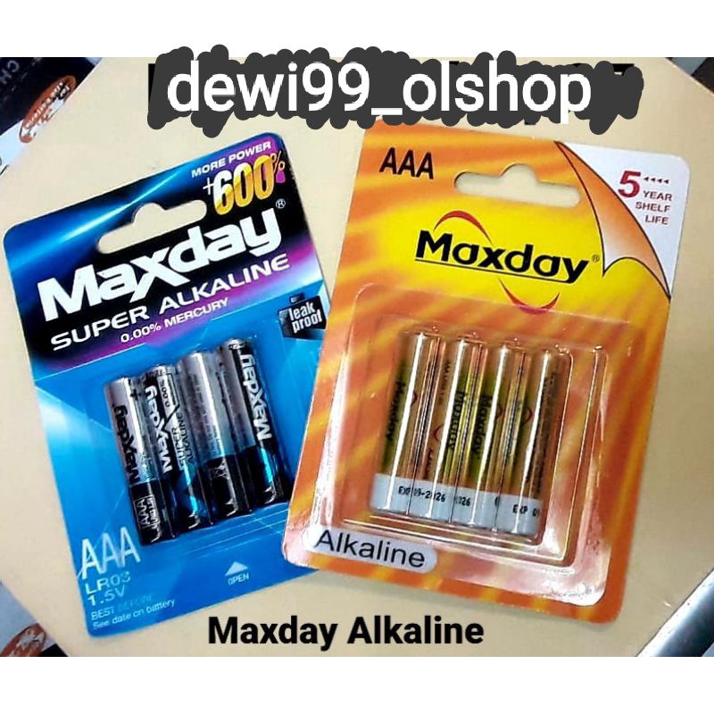 #TERBARU baterai maxday Alkaline AA dan AAA /1.5v 1pak isi 4 pcs baterai.