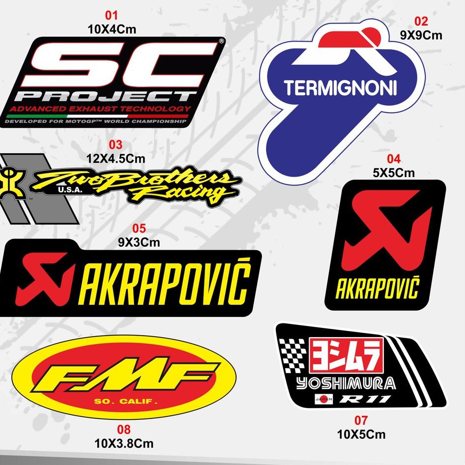 DZU STICKER LOGO KNALPOT MOTOR STIKER GSX CBR R1 R25 R15 KTM DUCATI LEM KUAT TAHAN PANAS (HARGA PER 