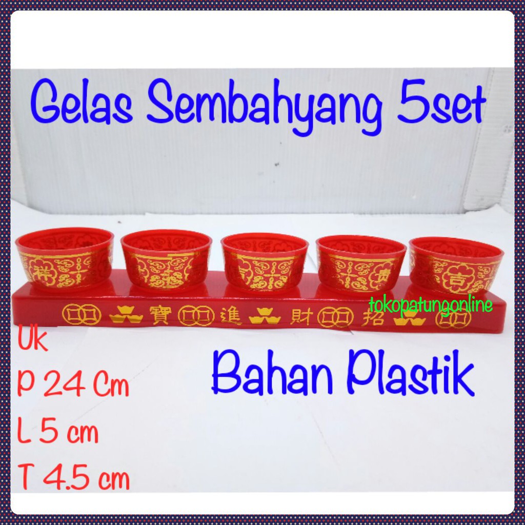 Gelas Sembahyang Set 5 Merah