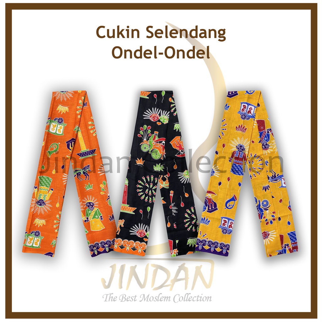 Selendang Betawi Syal Batik Cukin Ondel-Ondel Betawi-3