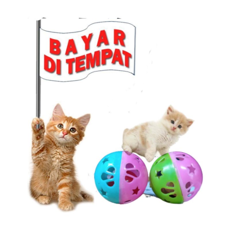 Satu Bola krincing plastik Main Kerincing Kucing dll