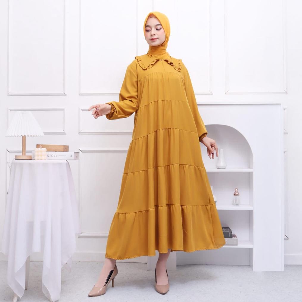 Lily Midi Dress Shakila Long Tunik All Size Fit Xxl Jumbo Bumil Murah Grosir
