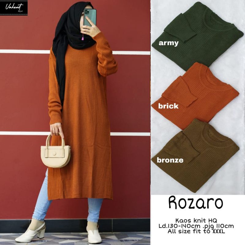 BAJU ATASAN WANITA JUMBO BIG SIZE KAOS LD 130-140 // ROZARO TUNIK BY VALENT FASHION HQ/TUNIK BIGSIZE