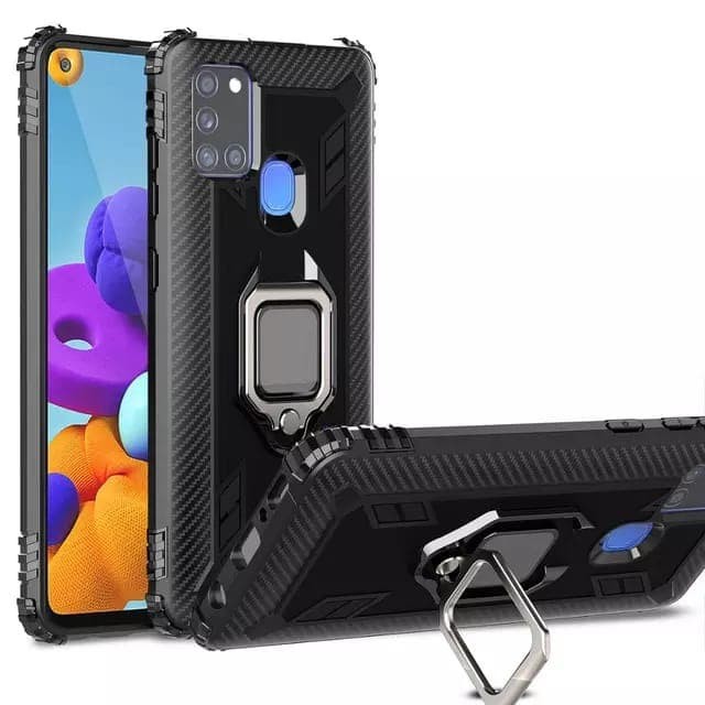 SAMSUNG A21S SOFT CASE CARBON RING HOLDER