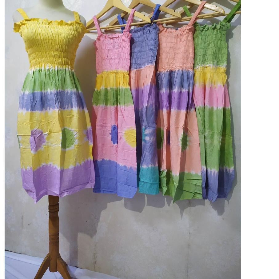 ℡℡ ✱svc【 мм Daster Kerut Salma Tie Dye Pendek Sexy Rayon HQ l Daster Smok Pendek иα℡тм