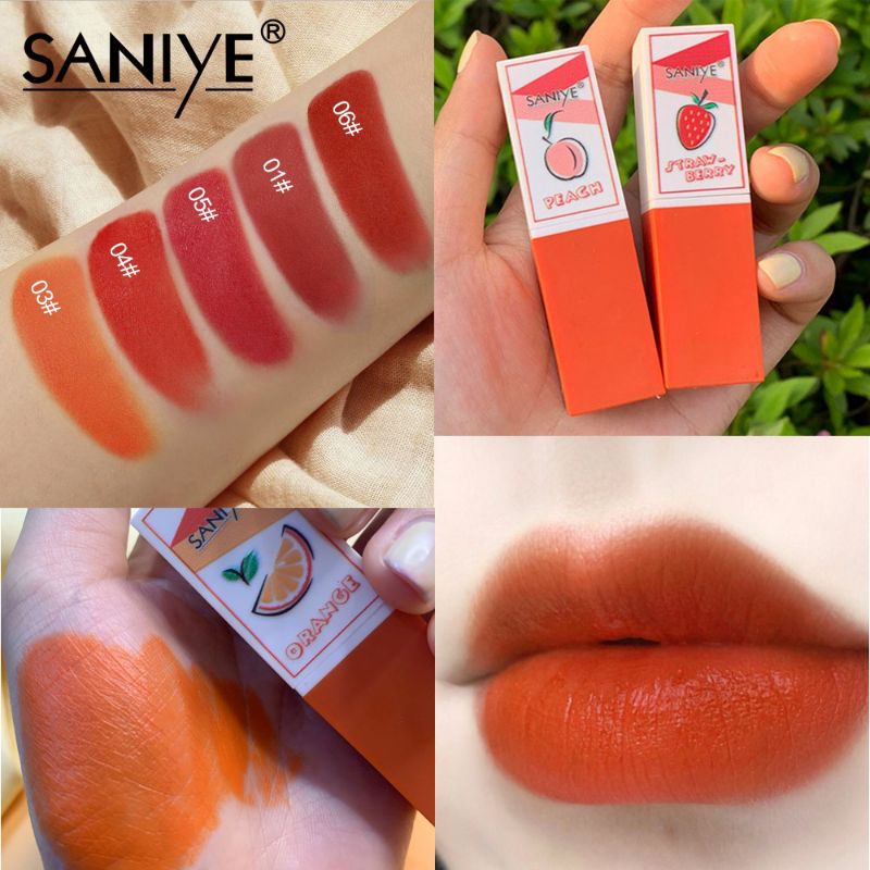 SANIYE {BPOM} K1122 Lipstik Korea 6 Warna Matte Lipstik Velvet Lipstick Tahan Lama  Melembabkan Bibi