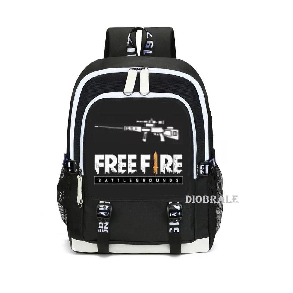 Diobrale - Tas Ransel Anak Sekolah Laki Perempuan Free Fire Backpack Murah PAUD TK SD