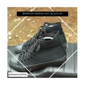 Sepatu Warrior All Black HC / Sepatu Warior Hitam Tinggi